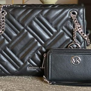 Michael Kors QUILTED Kathy satchel and MK wallet